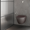 Picture of Pura wc, ceramic, wall hung, dark brown, matte, 50x36 cm