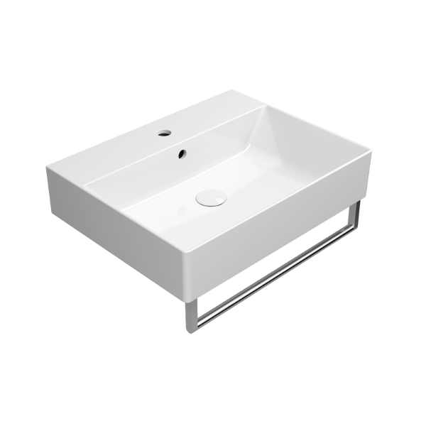 Picture of Kube x rectangular basin, ceramic, countertop/wall hung, white, glossy, 60x47 cm