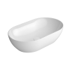Picture of Pura oval basin, ceramic, freestanding, white, glossy, 60x37 cm
