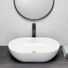 Picture of Pura oval basin, ceramic, freestanding, white, glossy, 60x37 cm