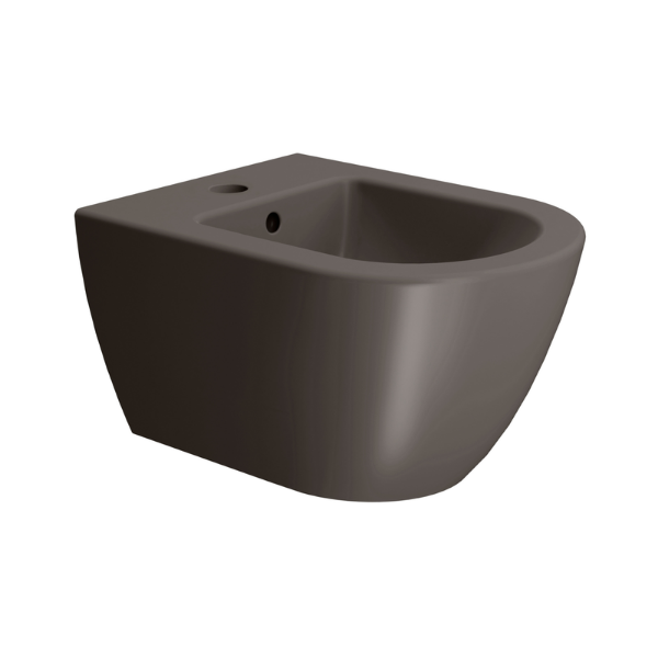 Picture of Pura bidet, ceramic, wall hung, dark brown, matte, 50x36 cm