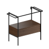 Picture of Pura bathroom furniture, wall hung/floor-standing, walnut, black matte, 79.6x44.5x62.5 cm