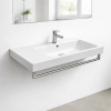 Picture of Nubes rectangular basin, ceramic, built in/wall hung, white, glossy, 100x50 cm