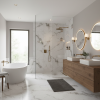 Picture of Floor tile pandora white, marble effect, matt, 60x60