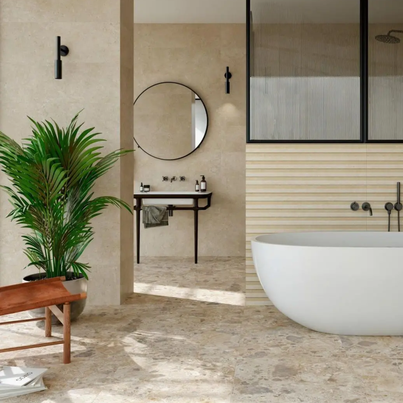 Brunes | Floor tile caracter, stone effect, matt, 9mm 60x120
