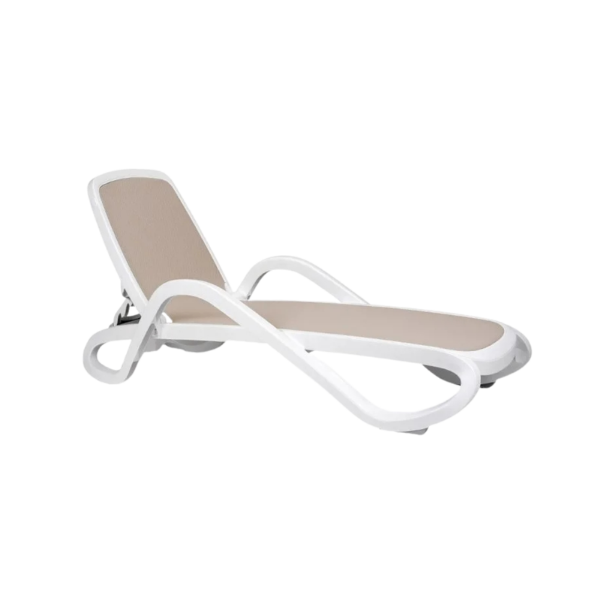 Picture of Sunlounger, alfa, polypropylene, white tortora, 194,5x71 cm