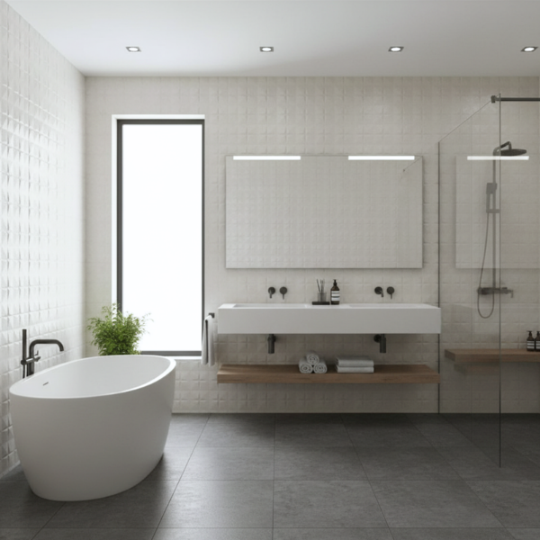 Picture of Floor tile soft, concrete effect, matt, 9.5mm 31.6x60