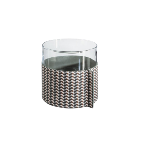 Picture of Vase small vase,frau,glass covered with leather, sage