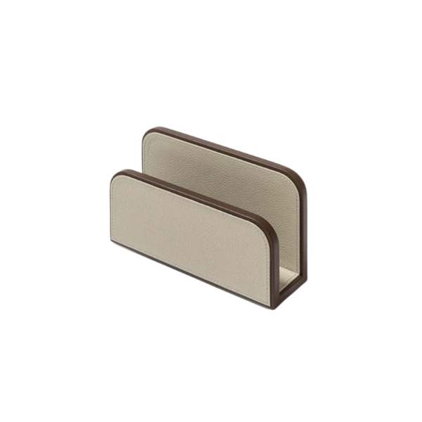 Picture of Paper tray, giobagnara x frau, covered in pelle frau leather, sc 31-quarzo fume, 19,5x11,5x6cm