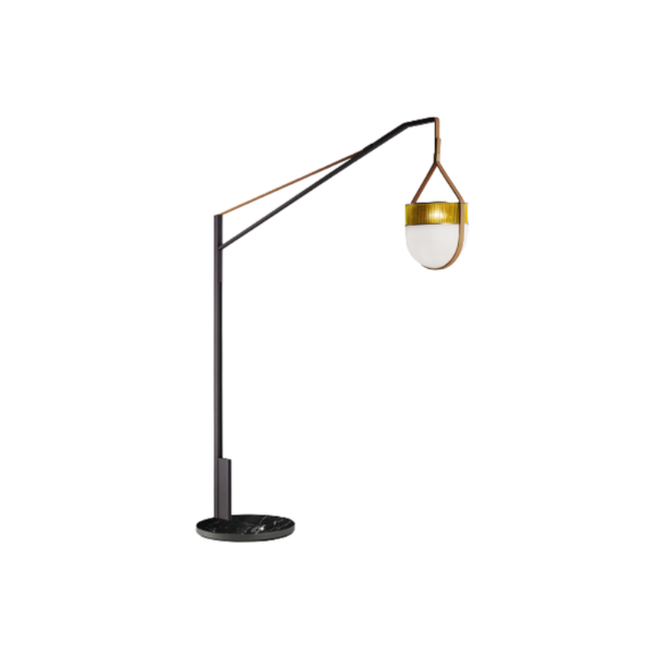 Picture of Floor lamp, xi, lamp shade amber and pearls camelo