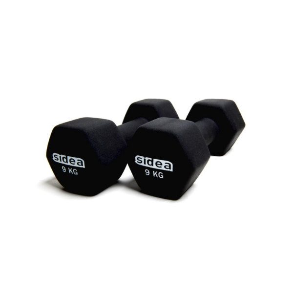 Picture of Hex neoprene dumbbell, metal,  9kg x2
