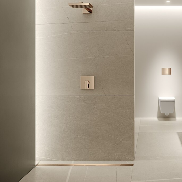 Picture of Tece drain profile, stainles steel, red gold polished, 800mm