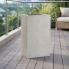 Picture of Vase,mid.cube, concrete surface, white, dia.45x45x60cm