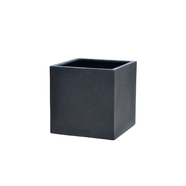 Picture of Vase, cube, concrete surface, charcoal, dia.40x40x40cm