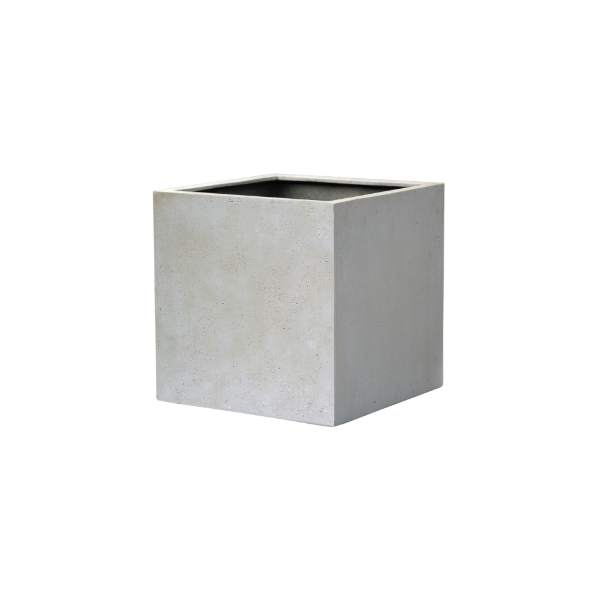 Picture of Vase, cube, concrete surface ,white, dia.40x40x40cm