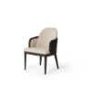 Picture of Dining chair, lavin wicker, leather, dark walnut