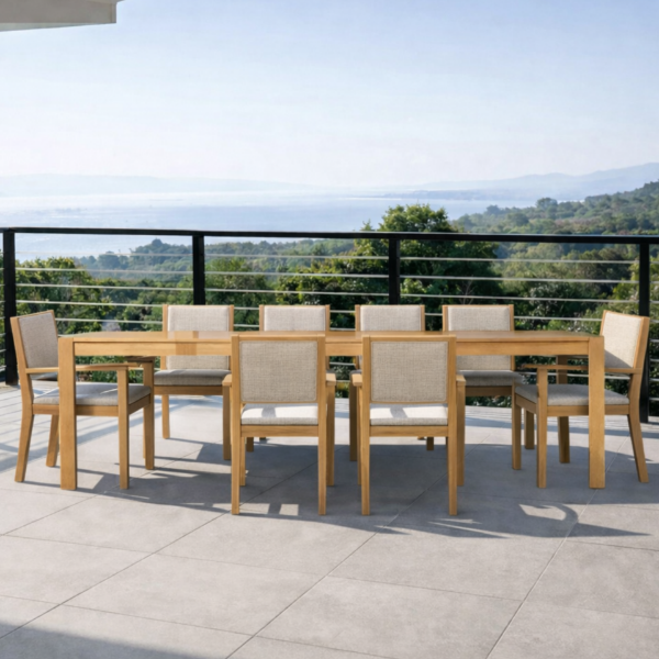 Picture of Dining table, rolfo, wood teak, natural, 110x285x76cm 