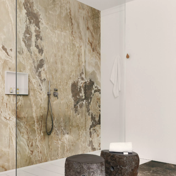Picture of Floor tile cava bianco, marble effect, glossy, 6mm 120x280
