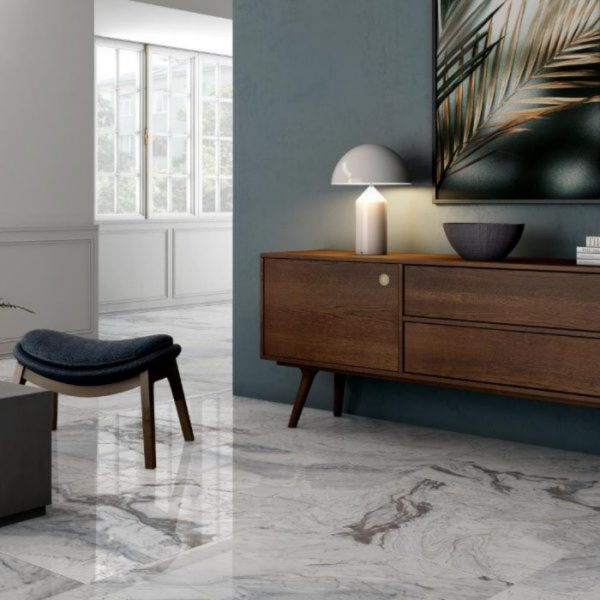 Picture of Floor tile silvana, marble effect, glossy, 9.5mm 60x60
