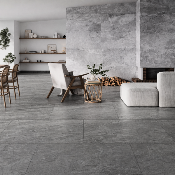 Picture of Floor tile erding, stone effect, matt, 9mm 45x90