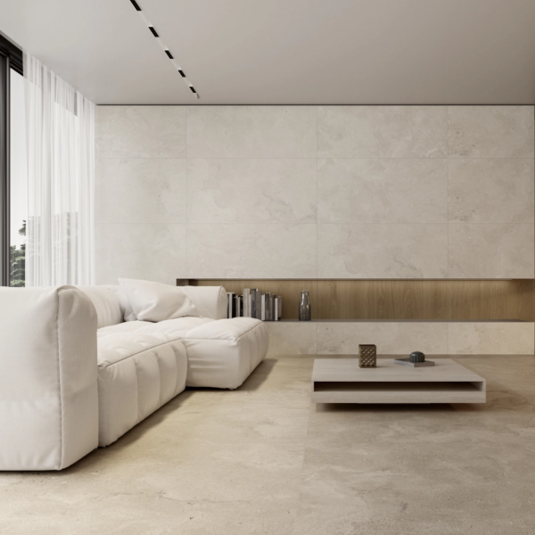Picture of Floor tile portlandstone, stone effect, matt, 9mm 60x120