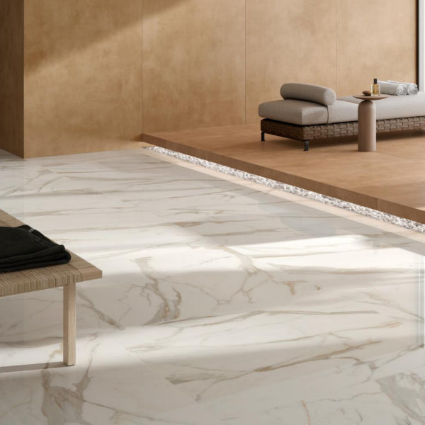Picture of Floor tile calacata, marble effect, glossy, 9mm 120x120
