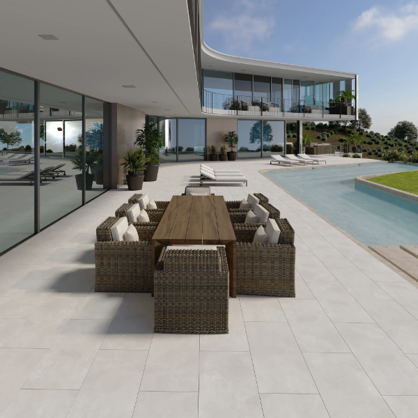 Picture of Floor tile luna off white, concrete effect, matt, 30x60