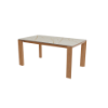 Picture of Dining table, omnia, ceramic ,extandable, canaletto walnut legs, golden statuary glossy top, 220(280)x100x75(h) cm