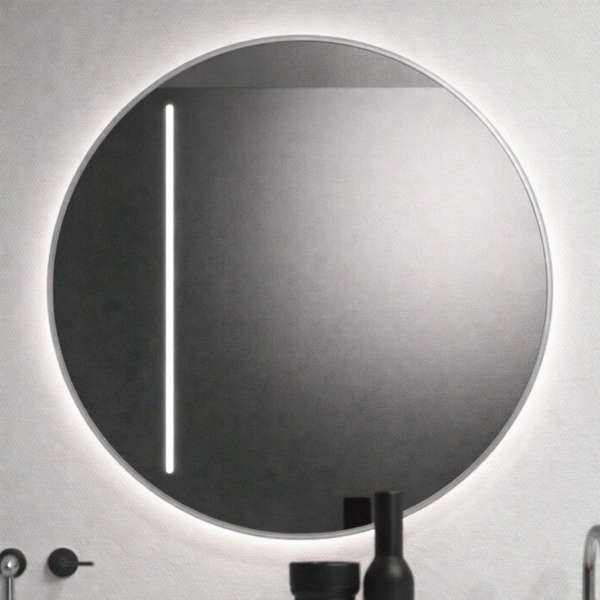 Picture of Bym-9233 round mirror, touch screen with led, silver, 80x80