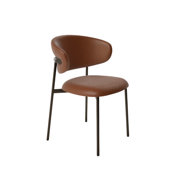 Picture of Chair, oleandro, matt bronze metal frame, tabacco