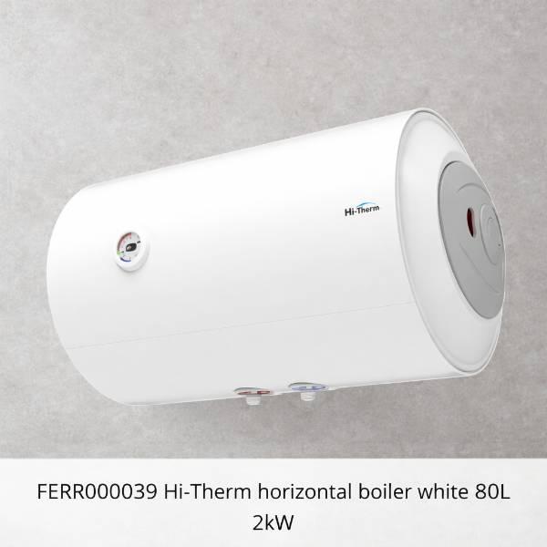 Picture of Boiler hi-therm, horizontal, right, white, 80lt, 2kw