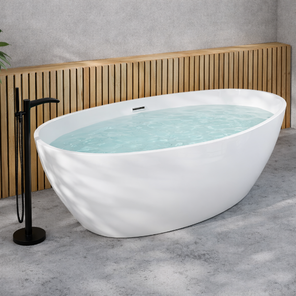 Picture of Ovia bathtub, acrylic, freestanding, white, matte, 180x80x58