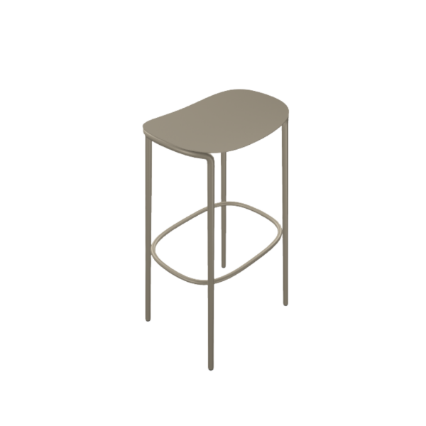 Picture of Bar stool, trick, steel, dove grey, 35  x  45  x  75 cm