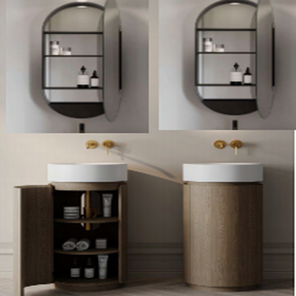 Picture of Mia bathroom furniture set, solid wood cabinet, ceramic basin, 40x40