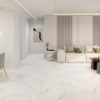 Picture of Floor tile smoke white, marble effect, glossy, 60x60