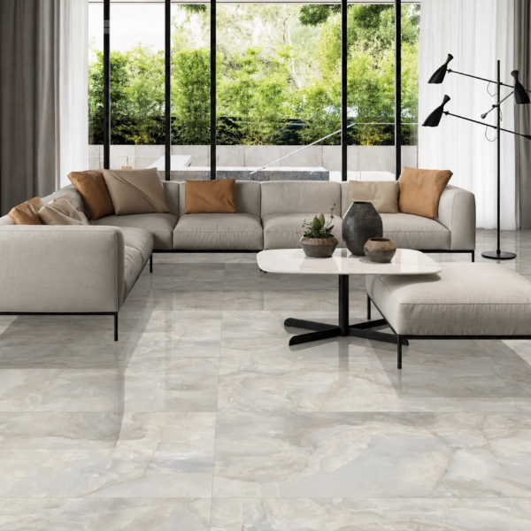 Picture of Floor tile onyx sky, marble effect, glossy, 60x120