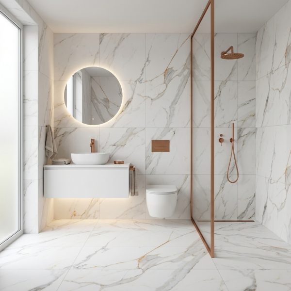 Picture of Floor tile regal carara, marble effect, matt, 60x60