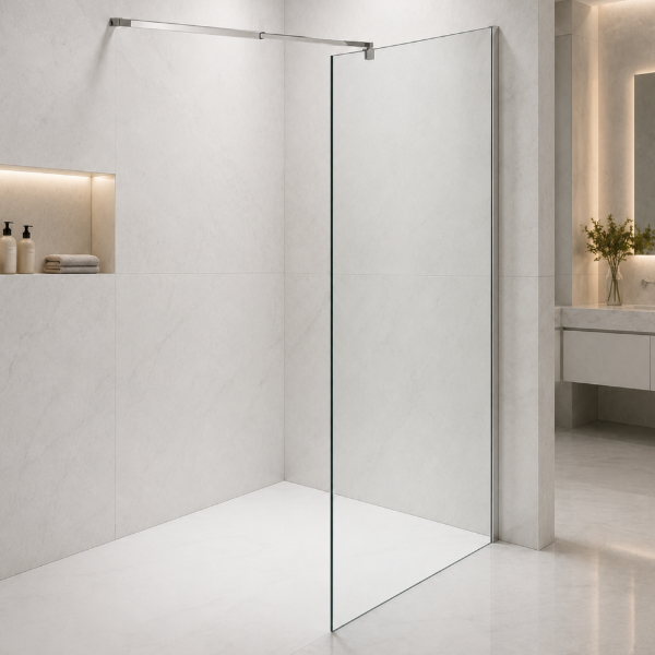 Picture of Shower glass, chrome profile, 110x200 8mm