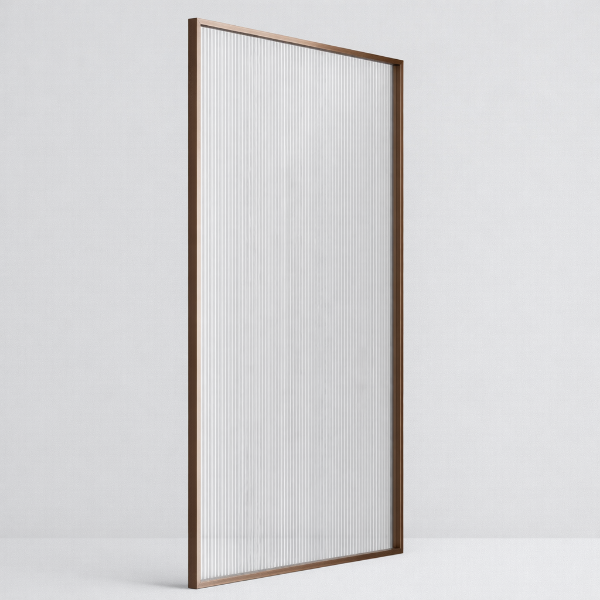 Picture of Shower glass, brushed rose gold profile, 120x200 5mm