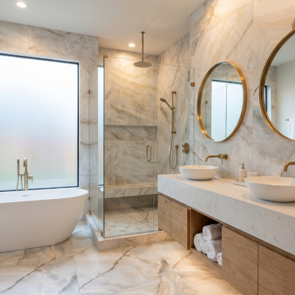 Picture of Floor tile burlin natural, marble effect, matt, 60x120