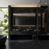 Picture of Floor tile collins black, marble effect, matt, 60x120