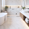Picture of Floor tile smoke white, marble effect, matt, 60x60