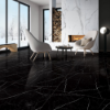 Picture of Floor tile nero marquina, marble effect, glossy, 60x120