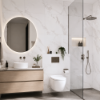 Picture of Floor tile paris white, marble effect, matt, 60x60