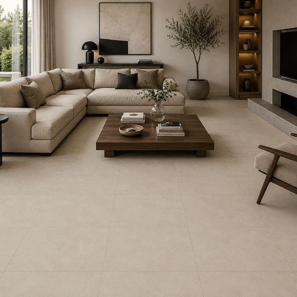 Picture of Floor tile vista bone, concrete effect, matt, 60x60