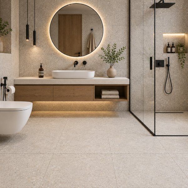 Picture of Floor tile octavia bone, stone effect, matt, 60x60