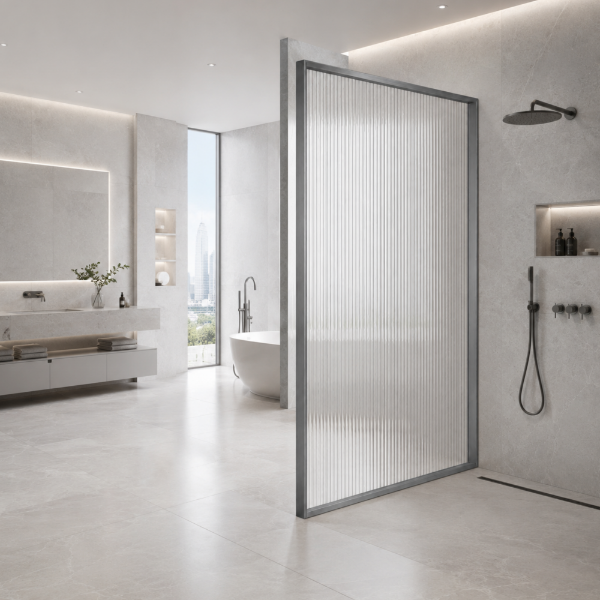 Picture of Shower glass, gun grey profile, 120x200 5mm