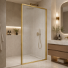 Picture of Shower glass, brushed gold profile, 90x200 5mm