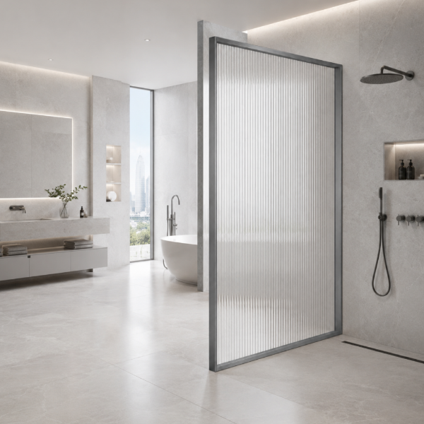 Picture of Shower glass, gun grey profile, 80x200 5mm