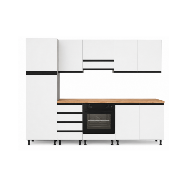 Picture of Kitchen, ronny, sx, cemento perla, anthracite, 255x216cm